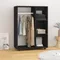 Armoire noire 80x40x110 cm, meubles de chambre à coucher en aggloméré, ameublement de maison, rangement de vêtements