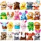 24 pezzi mini giocattoli di peluche animali 3 "animale di peluche sfuso per bambini bomboniere di