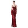 Jerseykleid MODA MINX "Gabrielle Long Dress", Damen, Gr. XL, EURO-Größen, rot (weinrot), 100% Polyester, unifarben, elegant, lang, ohne Ausschnitt, ohne Ärmel, Kleider, mit wunderbarem Rückenausschnitt