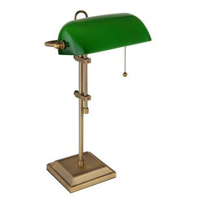 GLOBO LIGHTING Tischleuchte "ANTIQUE", gold (altmessing), Lampen, Bankerleuchte mit Zugschalter Image