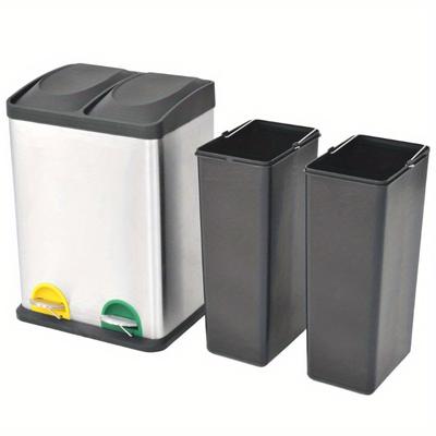 TEMU Tret Trash Can, Stainless Steel Recycling Pedal Trash Can 36 L Image
