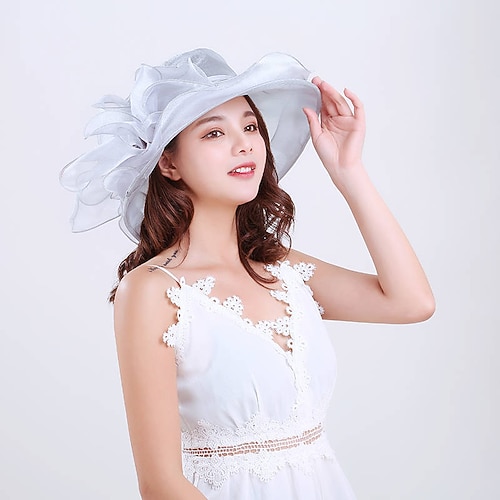 Kentucky Church Derby Hut für Frauen, Organza, breite Krempe, Sonnenhut für Damen, Kleid, Teeparty, Hochzeit Image