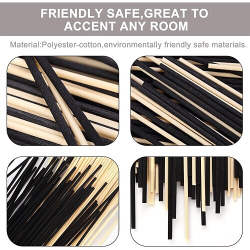 Nachfüllstäbchen für Diffusoren mit ätherischen Ölen, Duftstäbchen aus Schilf zur Lufterfrischung und Mückenabwehr, multifunktionales Aromatherapie-Zubehör für Zuhause, Bad, Büro, Hotel (ohne Öl) Image