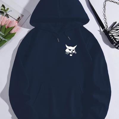 TEMU Men's Casual Fashion Print Hoodie, Polyester Knit Fabric, Regular Fit, Hooded Pullover With Stretch, With Drawstring And Pocket Detail, For Long Sleeve Sweatshirt Image