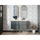 Mobile sotto lavabo sospeso a righe 120 cm Grigio - PAVANI
