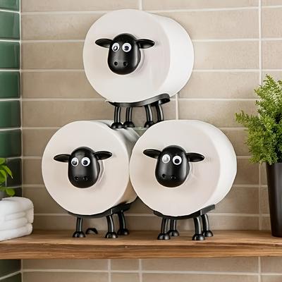 TEMU 3-pack Cute Sheep Toilet Paper Holder, Decor, Ideal Gift For New Year, Christmas Or Halloween Image