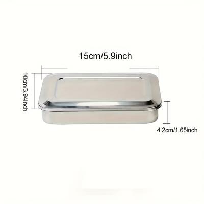 TEMU Premium Stainless Steel Nail Disinfection Box With Lid - Barbershops & Salons, Formaldehyde-free Image