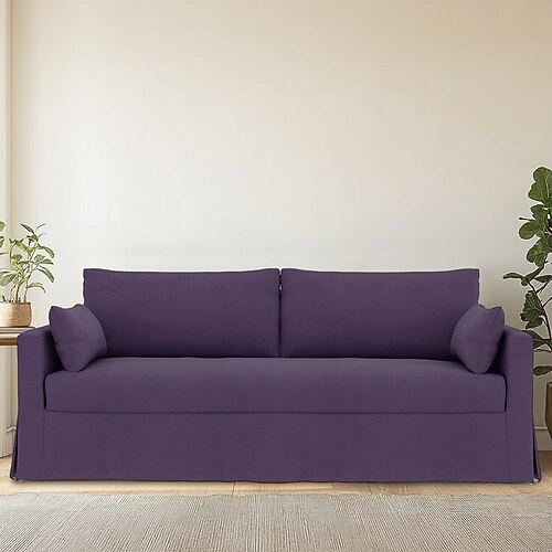 Sofabezug, passend für Hyltarp-Sofa, einfarbig, gesteppte Samtbezüge Image