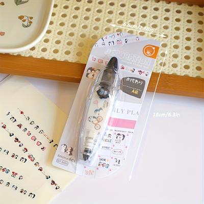 TEMU Cute Penguin Patterned Lace Pen With Rolling High-definition Patterns, Suitable For Decorating Letters, Diaries, And Notes, Diy Craft, Scrapbooking, Ideal Gift For