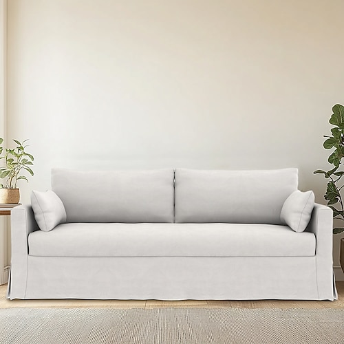 Sofabezug, passend für Hyltarp-Sofa, einfarbig, gesteppte Samtbezüge Image