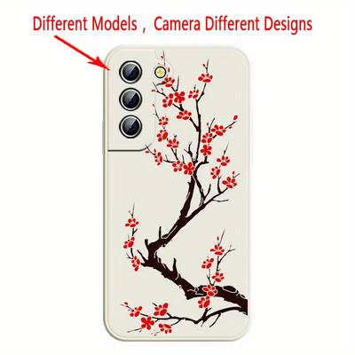 TEMU Tree Flower Pretty Art For Galaxy S24 S23 S22 S21 S20 S10 S10e Lite Plus Fe 5g Straight Edge Phone Case Cover Image