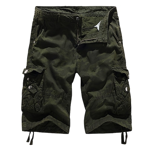 Herren Cargo-Shorts Shorts mit Camouflage-Muster Shorts Sommershorts Bein Kordelzug Klappentasche Tarnung Komfort tragbar Knielang Outdoor Sport Täglich Mode Lässig Rote Himmelblau Image