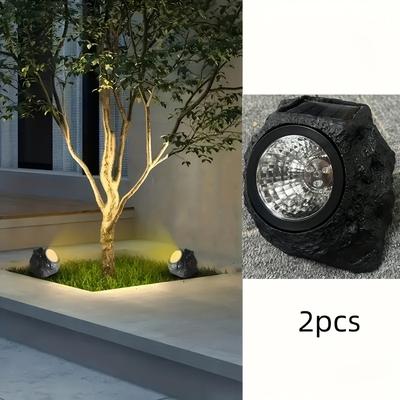 TEMU 1pc 2pcs Lights, Outdoor Led Warm And White Lights, Realistic For , Parks, , Christmas Lawn Decorations - Weddings And Birthdays, Outdoor Solar Decorations Image