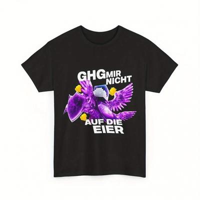 "TEMU Bastighg Merch Men's Graphic T-shirt - Black Casual Round Neck Tee With & "ghg Don't Hit " Print, Machine Washable Regular Fit Streetwear, Apparel, Text Design, Comfortable Clothing" Image