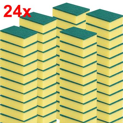 TEMU 24 Pack Kitchen Scrub Sponges - Heavy Duty Dual-sided Polyurethane Cleaning Sponges For Household Use, Non-scratch, , For Living Room, Bedroom, Bathroom, Car Image