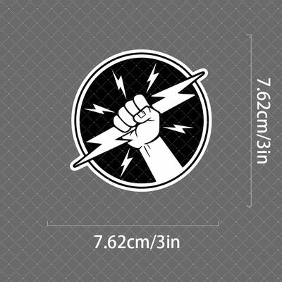 TEMU 1pc Vinyl Electrician Hard Hat Decal - Matte Self-adhesive Sticker For Laptops, Cars, Toolboxes, Motorcycles, And More - Single Use Surface Decoration For Smooth Surfaces