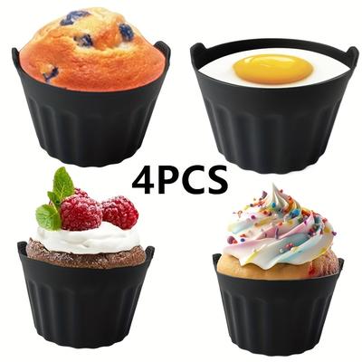 TEMU 2/4/6/8pcs Silicone Cake Molds, Reusable, , For Air Fryer, Oven, Christmas Cooking Image
