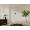 Porta scorrevole doppia con sistema a incasso 2 x H205 x 93 cm in Legno e MDF Bianco - NEFARA
