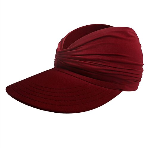 Tennis Sport Visier Parasole Damen Einfarbig Klassisch Mode Verstellbar Elastisch Wärmeableitung für Tennis Baseball Pickleball Sommer Weiß Rosa Burgund Image