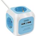Extrastar - 6 in 1 cubo multipresa con usb a 4 prese + 2 porte usb 5 v, 1,5 m, max 3680 w, 16 a,