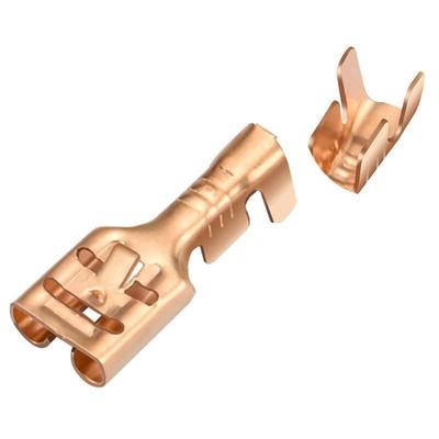 Bluedeer - 100 Stk Flachsteckhülsen 6,3mm Messing ohne Isolierung für 1-1,5mm² Kabel Kabelschuhe Image