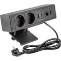 GTV - Presa per mobili bar, multipresa, 2 prese Schuko, 1 USB A, 1 USB C, 1 RJ45, 1 HDMI, cavo 1,5