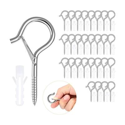 28 Stück Schraubhaken, Haken zum Schrauben mit Sicherung, Deckenhaken für Hängepflanzenkörbe, Image