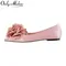Onlymake Women Pointed Toe Flower Flats Retro Elegant Big Size Slip On Daily Elegant Flats