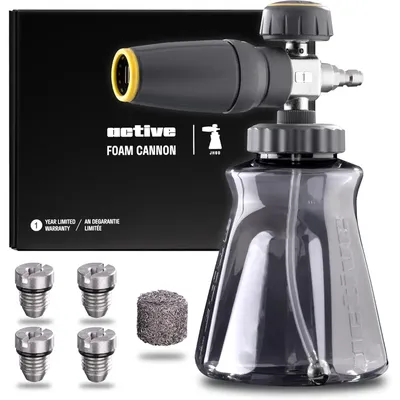 Foam Cannon for Pressure Washers (Gas & Electric), 1000ml Thick Snow foam with longer run time.