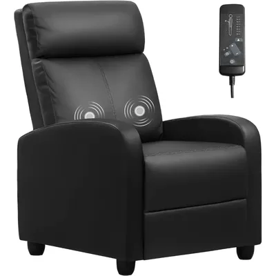 Massage Recliner Chair for Living Room Adjustable PU Leather Reclining Chair Home Theater Seating Modern Winback Single Sofa fo