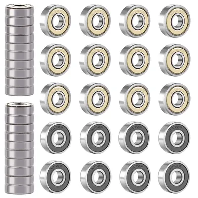 10Pcs 608 ZZ 608RS Ball Bearings 608ZZ Metal Double Shielded Miniature Deep Groove Skateboard Ball