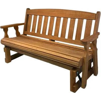 Heavy Duty 800 Lb Mission Pressure Treated Porch Glider (4 Foot, Cedar Stain)