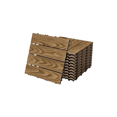 ML-Design 33xWPC Terrassenfliesen Balkonfliese Fliesen Klickfliese 30x30 cm Teak 3 m² Image