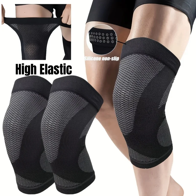 1 Paar ultradünne Knie-Kompressionshülsen – rutschfest, atmungsaktiv und elastisch für Laufen, Fitness und Outdoor-Aktivitäten Image