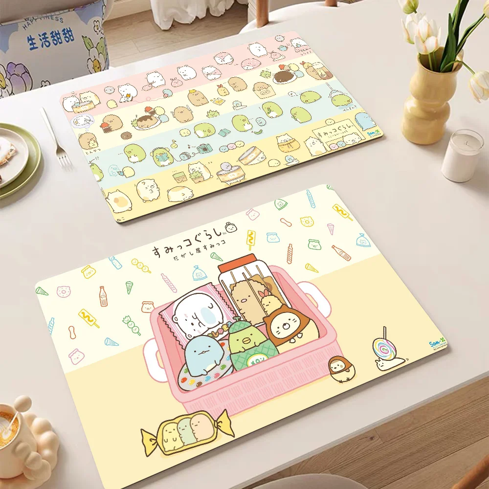 Kawaii Sumikko Gurashi Kaffeetasse Bügelmatte Moderne Kunst Textur Wäschematte Küchentheke Kaffeebar Abflussmatte Image