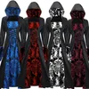 Mittelalterlicher Vintage Gothic Hoodie Hexe Langer Rock Robe Damen Partykleid Cosplay Vampir Halloween Erwachsenenkostüm Plus Größe 5XL