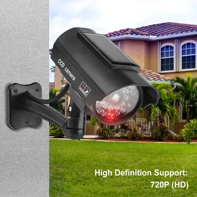 Dummy-CCTV-Kamera, wetterfeste gefälschte Imitationskamera mit blinkendem rotem LED-Licht, CCTV-Kamera, Diebstahlschutz für den Innen- und Außenbereich