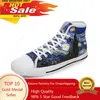 Van Gogh Ölgemälde Ästhetische Sternennacht Weiß 3D-Druck High Top Canvas Schuhe Männer Frauen