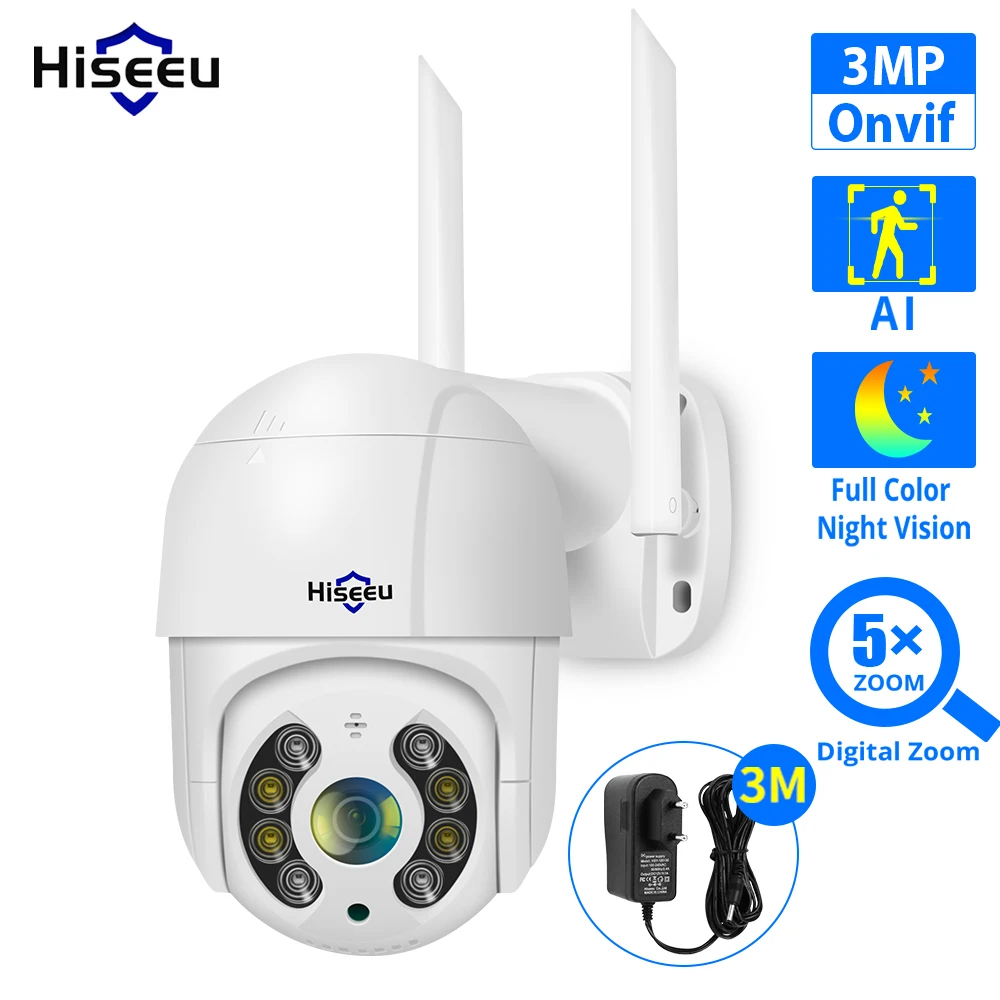 Hiseeu 4K 8MP Smart Wifi PTZ Kamera 5x Digital Zoom AI Menschliche Erkennung ONVIF Drahtlose CCTV IP Kamera Iptv sicherheit Schutz Image