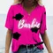2025 Nuove donne T-shirt Semplice Barbie stampa Plus Size Tee Estate Abbigliamento donna Designer
