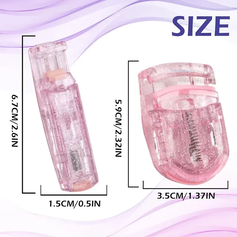 1/2 pièces pinces à friser les cils portables Mini recourbe-cils professionnel maquillage cosmétique accessoires de beauté outils de cils rose