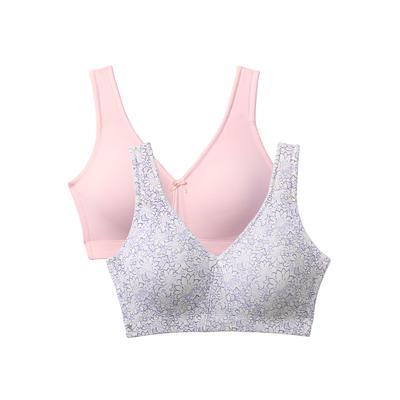 Plus Size Women's Comfort Choice® 2-Pack Cotton Full Coverage Bra by Comfort Choice in Shell Pink Pack (Size 44 C)