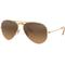 USED Ray-Ban Aviator Large Metal RB3025 Sunglasses Matte Gold Frame Polar Brown Lenses RB3025 112/M2-55