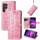 telefono Custodia Per Samsung Galaxy S25 S24 S24 FE S23 S22 S21 Ultra Plus A16 A55 5G A35 5G A25 Custodia Portafoglio Custodia a Flip Con Cinturino da Polso Resistente agli urti Gatto Cane TPU Pelle