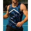 Per uomo Maglia da tennis Senza Maniche Stampa Traspirante Asciugatura Rapida Yoga Tennis Golf Collo a U Gilet / Panciotto Blu Abbigliamento da tennis