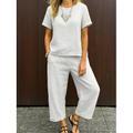 Per donna Taglia EU / US2 Pieces SetsQuotidiano Bolero Top Manica Corta Girocollo Tinta unica Patchwork Casuale Grigio scuro Bianco Verde scuro Estate Vestibilità comoda