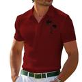 Per uomo Polo Maglia da golf All'aperto Abbigliamento quotidiano Bavero Manica Corta Moda Hawaiano Albero di Cocco Stampato Estate Vestibilità regolare Nero Bianco Giallo Vino Azzurro cielo Grigio