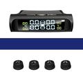 Sistema di monitoraggio della pressione dei pneumatici TPMS solare per auto: display wireless con allarme di temperatura e pressione, ricarica USB, 4 sensori