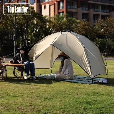 Protable Park Camping Tent 2 3 4 Person Beach Shade Arch 4 Waterproof Sun Shelter Canopy Awning Outdoor Fishing Family Sunshade