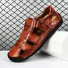 Leder Männer Wohnungen Sommer Neue Große Größe männer Sandalen Handgemachte Männer Sandalen Mode Sandalen Atmungsaktiv Männliche Schuhe Große Größe 38-48